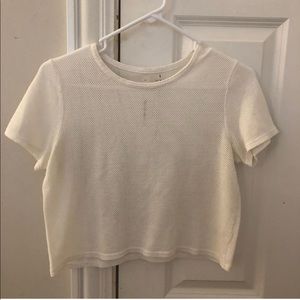 white mesh cropped top
